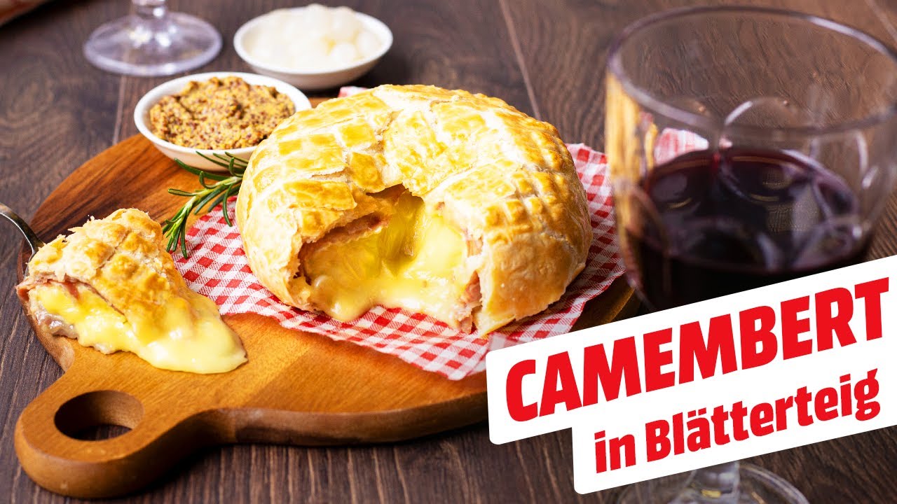 Camembert in Blätterteig mit Schinken: Schnelles Rezept • Koch-Mit