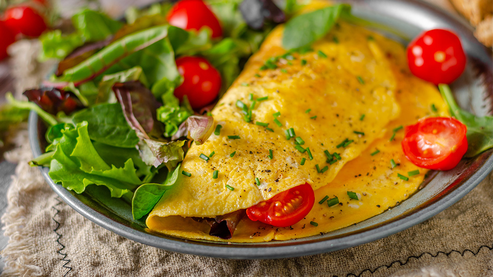 Omelette mit Avocado-Pilzfüllung