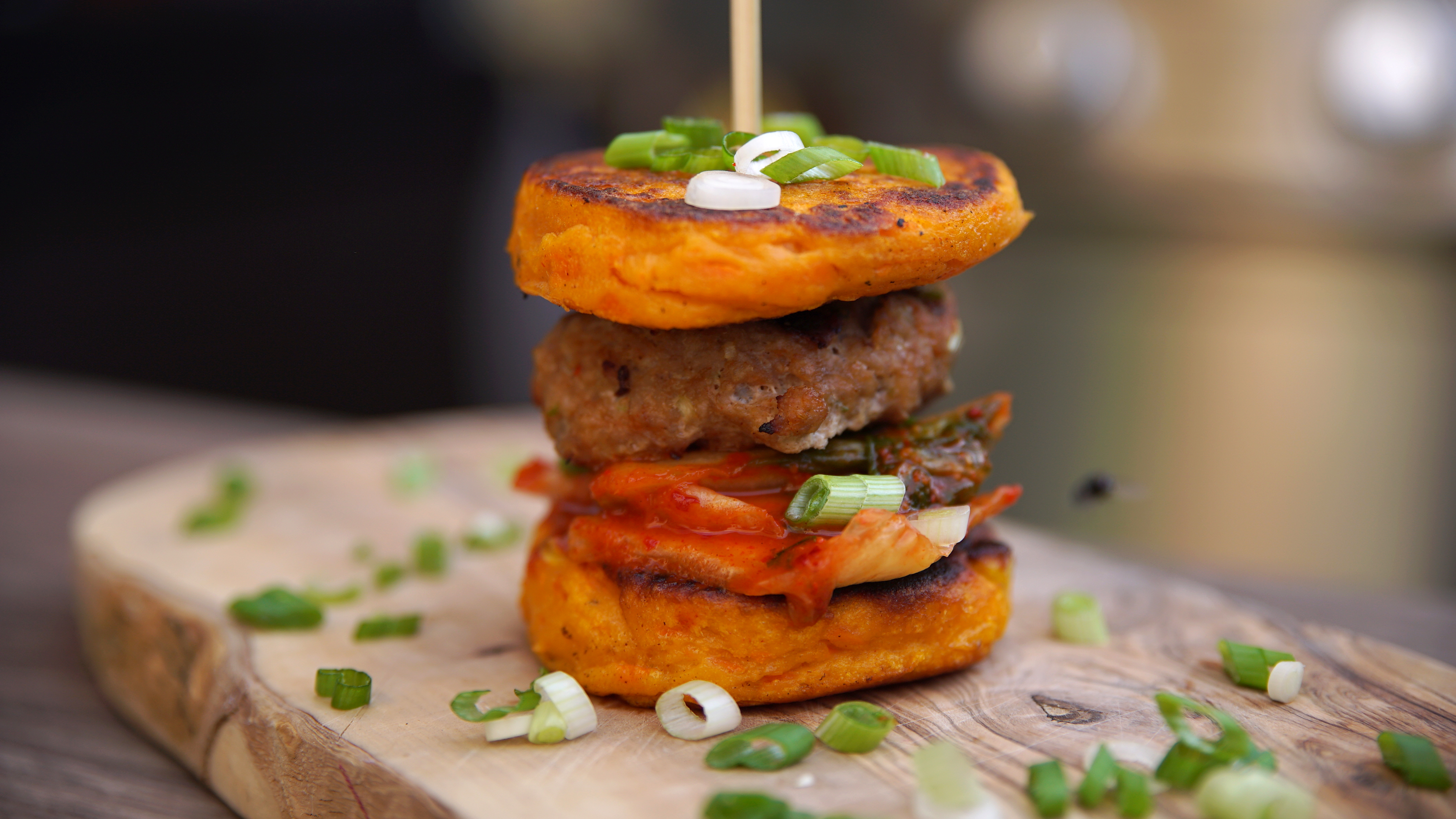 Süßkartoffel-Kimchi-Burger