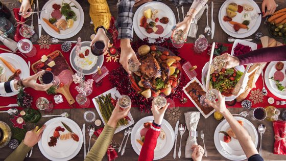 Christmas new year dinner group concept