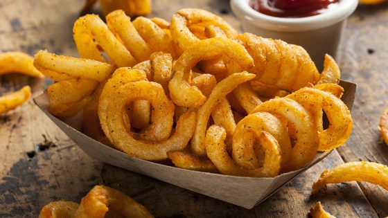 Spicy Seasoned Curly Fries Ready to Eat
