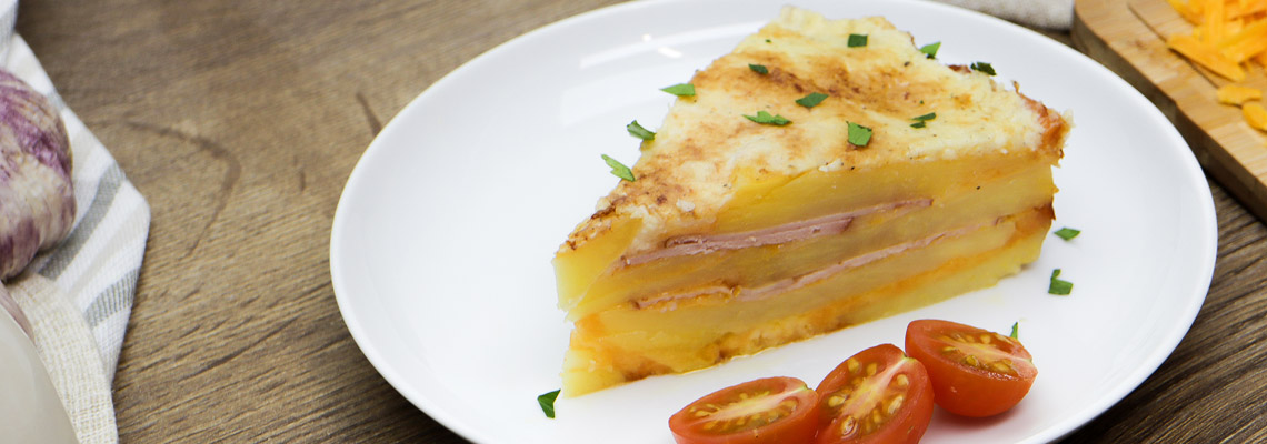Herzhafter Kartoffel Käse Kuchen mit Schinken • Koch-Mit