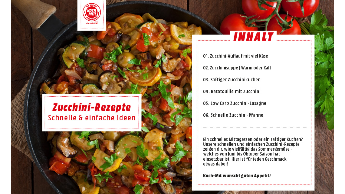 Zucchini-Rezeptheft-Ansicht