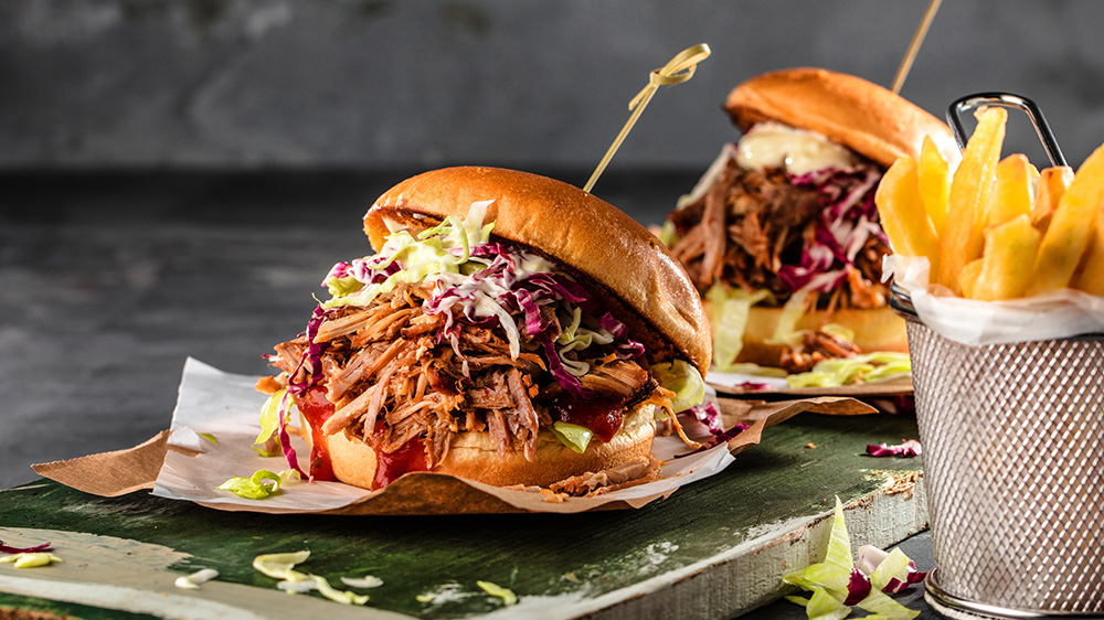 Pulled Pork Burger mit BBQ