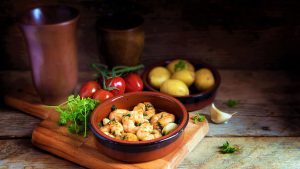 spanische tapas, knoblauch garnelen