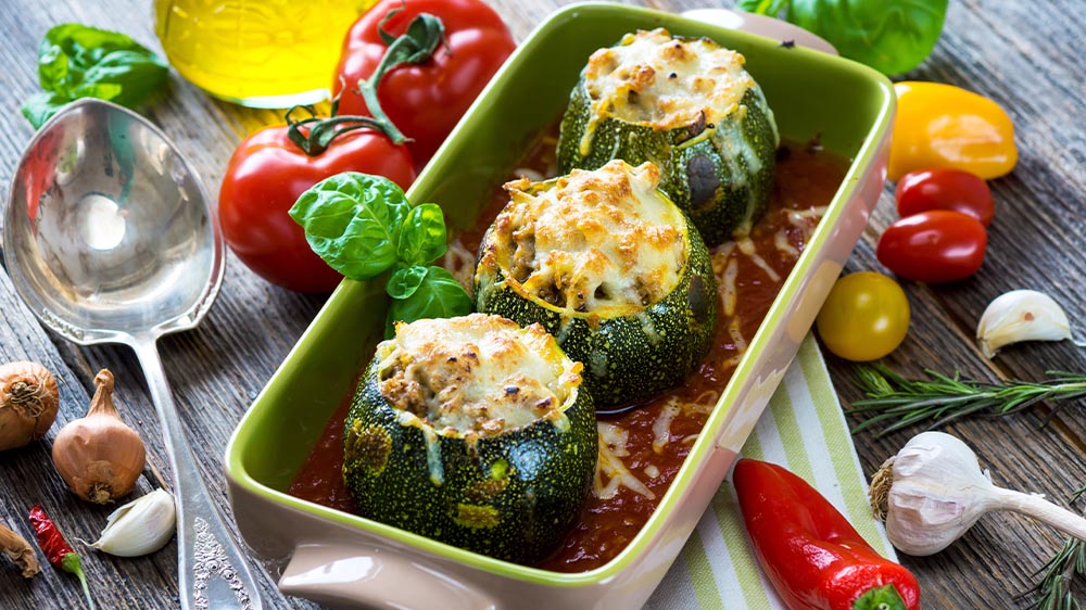 Gefüllte Zucchini mit Hack