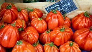Ochsenherzen Tomaten auf dem Markt