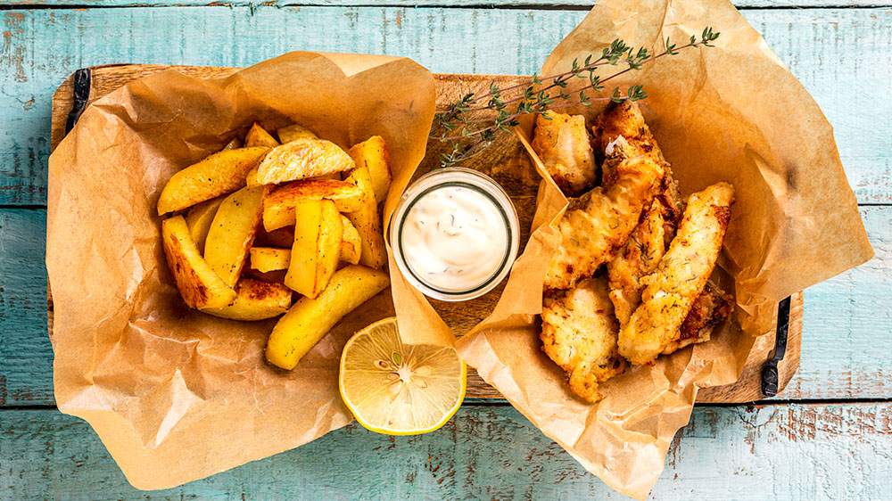 Fish & Chips mit Dip