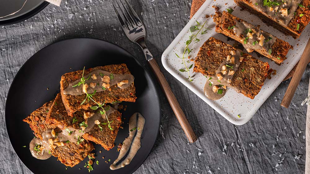 Linsenbraten für vegetarische Weihnachten