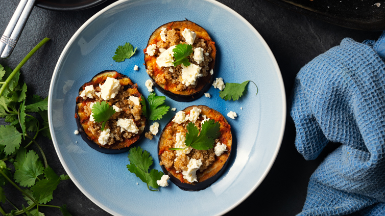 Aubergine im Ofen überbacken - Leichter Genuss mit Feta • Koch-Mit