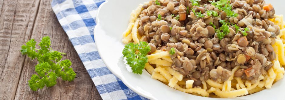Linsen mit Spätzle