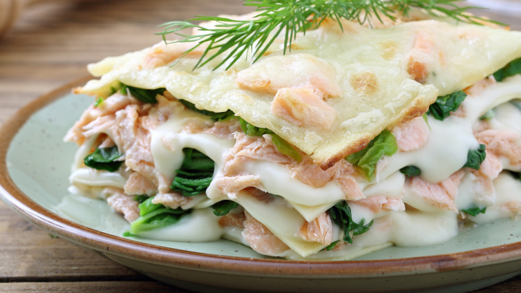 Lachs-Spinat-Lasagne