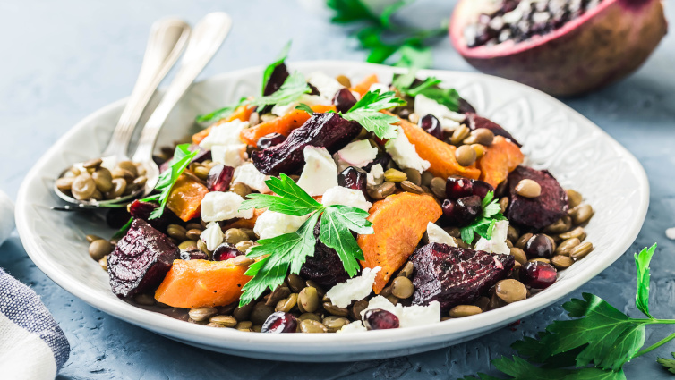 Linsensalat mit Feta