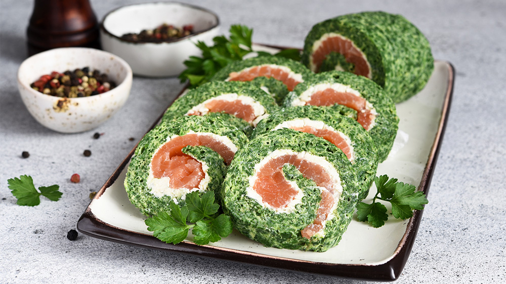 Lachs-Spinat-Rolle