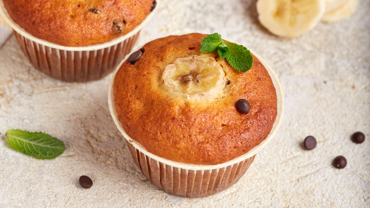 Bananen-Muffins - Goldbraun mit Schokotropfen • Koch-Mit
