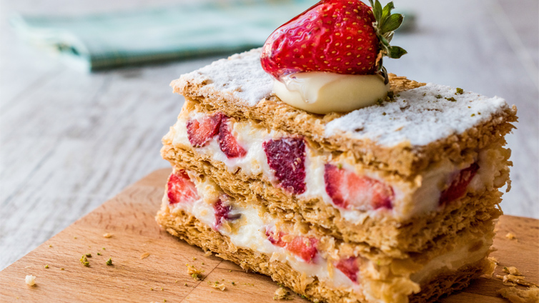 Mille-feuille mit Erdbeeren