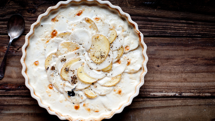 Mairübchen in Sahnesauce gebacken