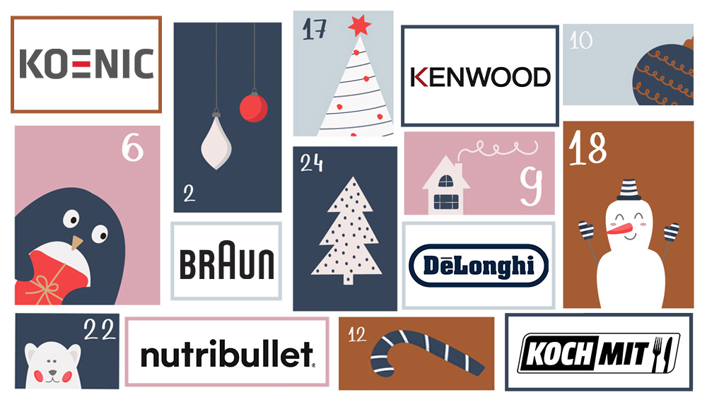 Koch-Mit Adventskalender mit Delonghi, Braun, Kenwood, nutribullet und KOENIC